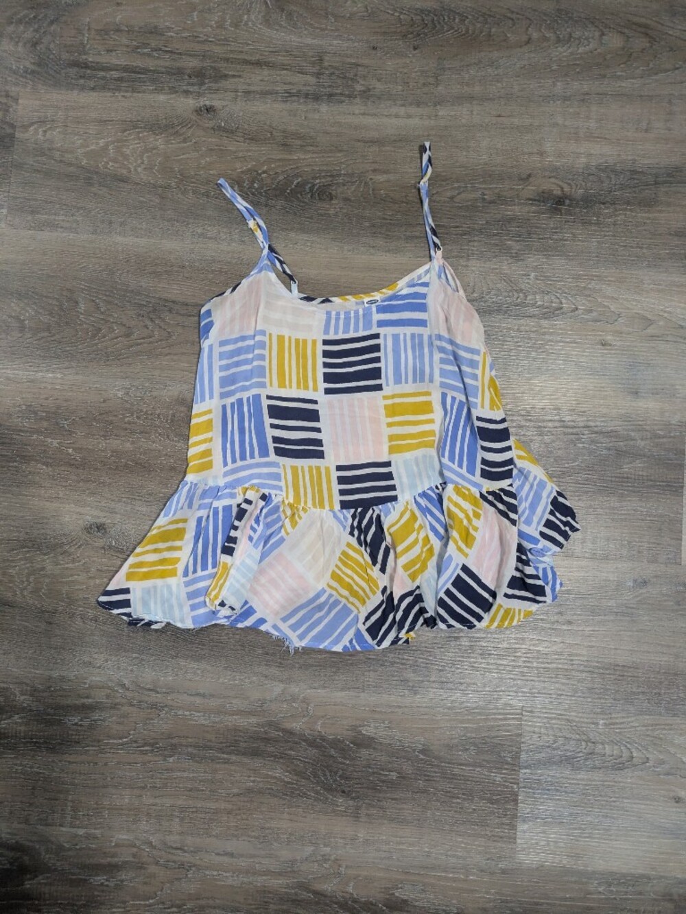 Geometric Stripe Peplum Top